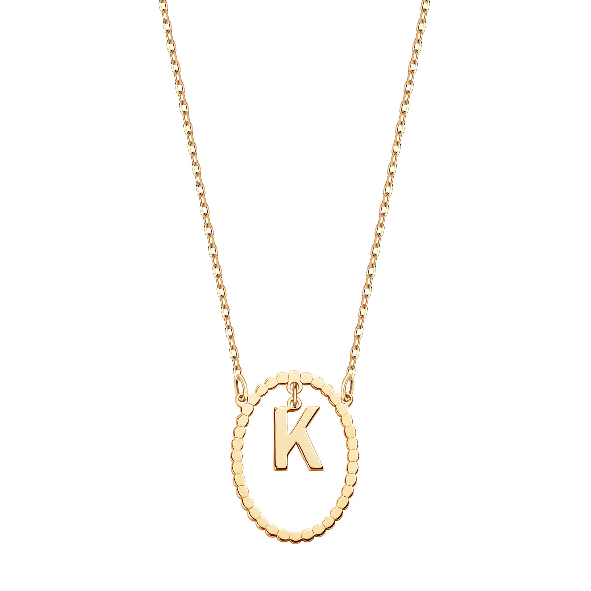 Gold-plated silver necklace - letter K