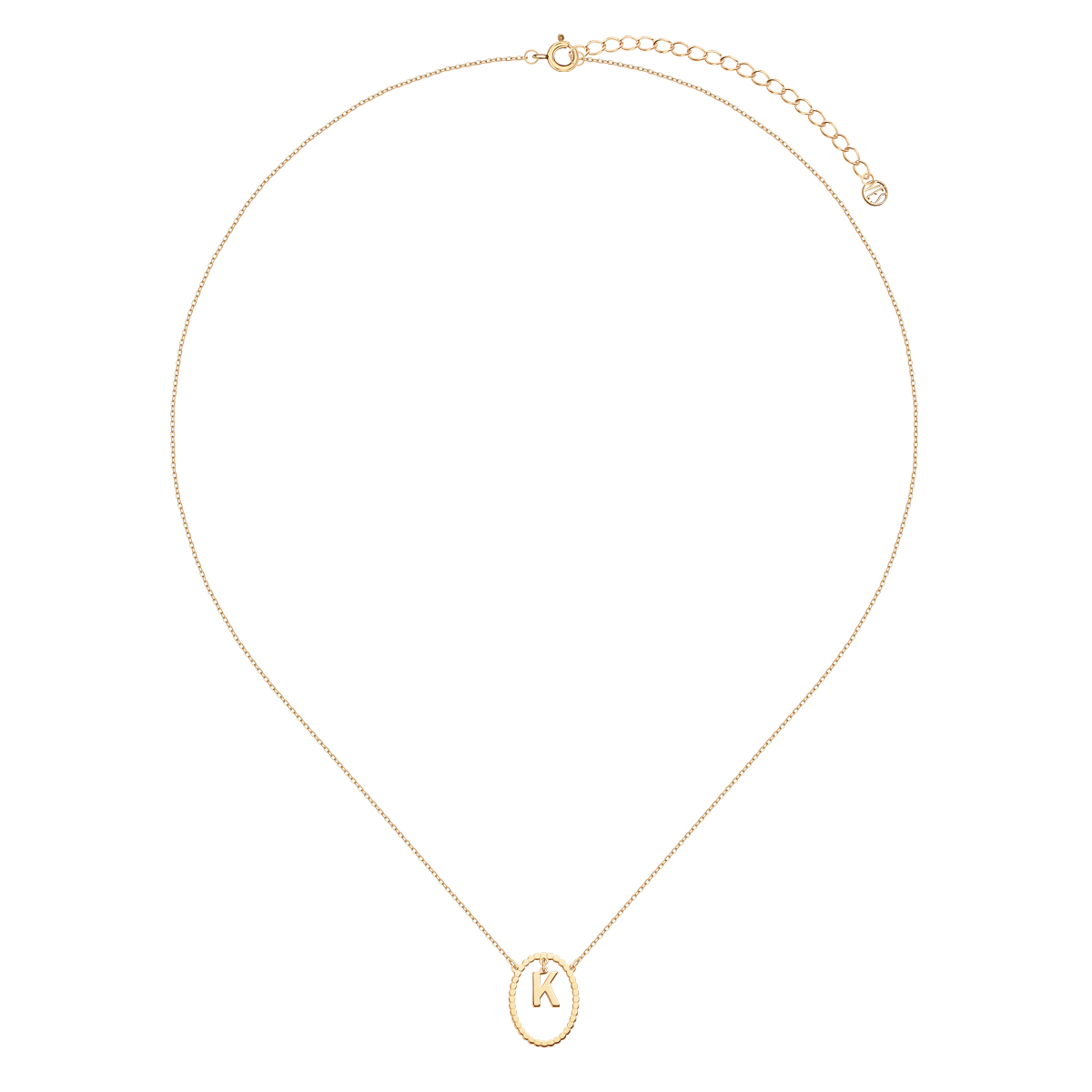 Gold-plated silver necklace - letter K