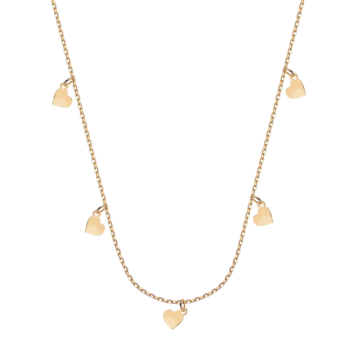 Pozlátený strieborný náhrdelník - srdcia - Love