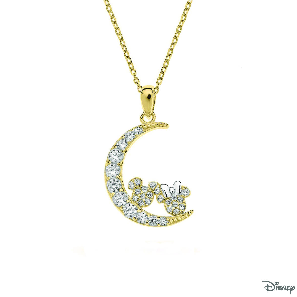NASZYJNIK SREBRO DISNEY MICKEY I MINNIE CYRK BEZB 40 CM