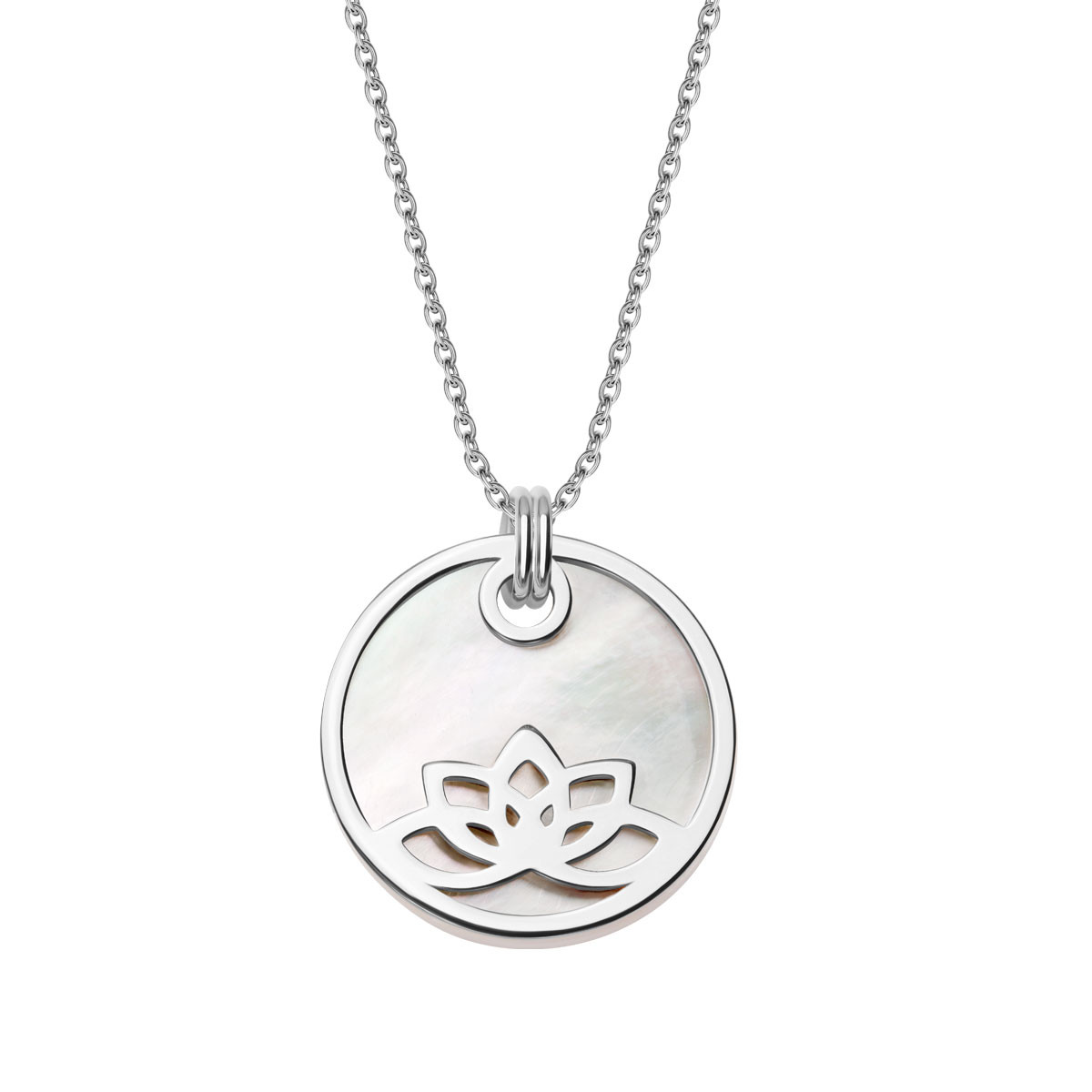 White gold necklace with mother of pearl - Magnolia