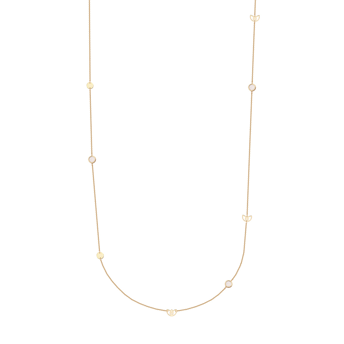 Zlatý náhrdelník s perletí - Magnolia 