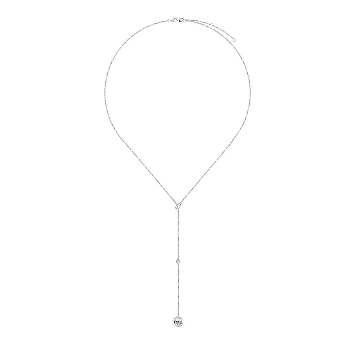 White gold necklace with blue topaz - Botanica