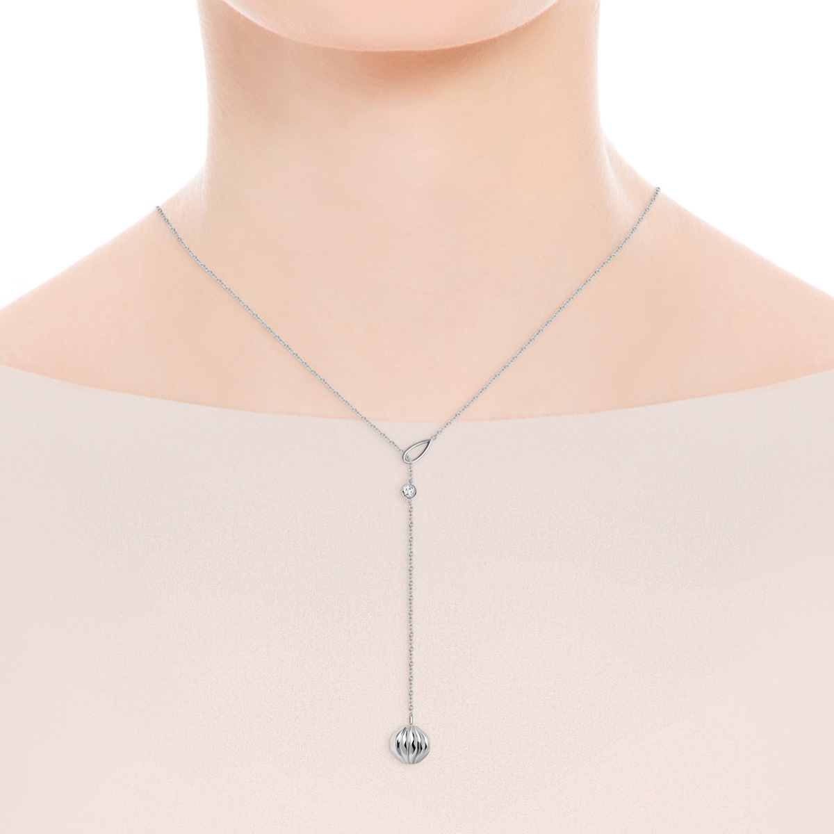 White gold necklace with blue topaz - Botanica