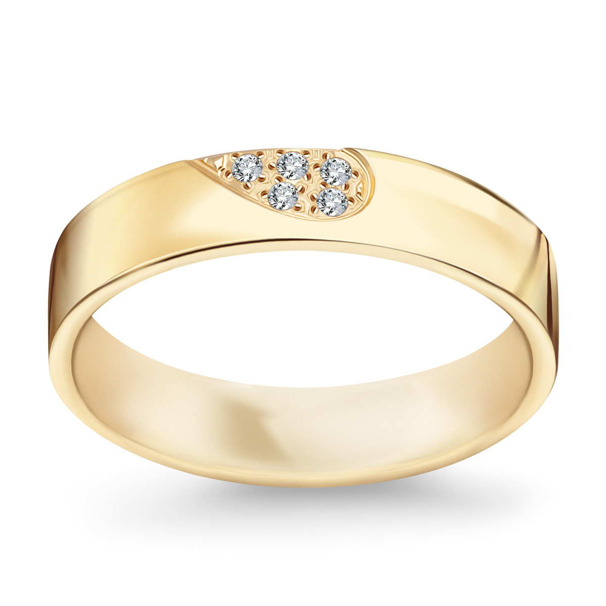 Zlatý snubní prsten s diamanty