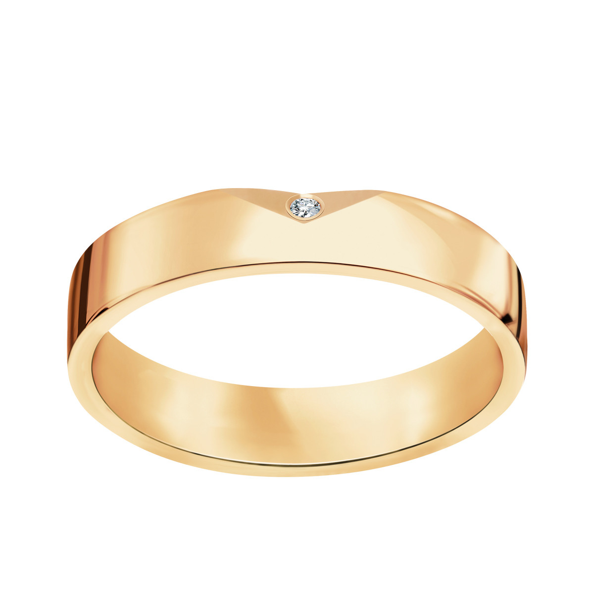Zlatý snubní prsten s diamantem