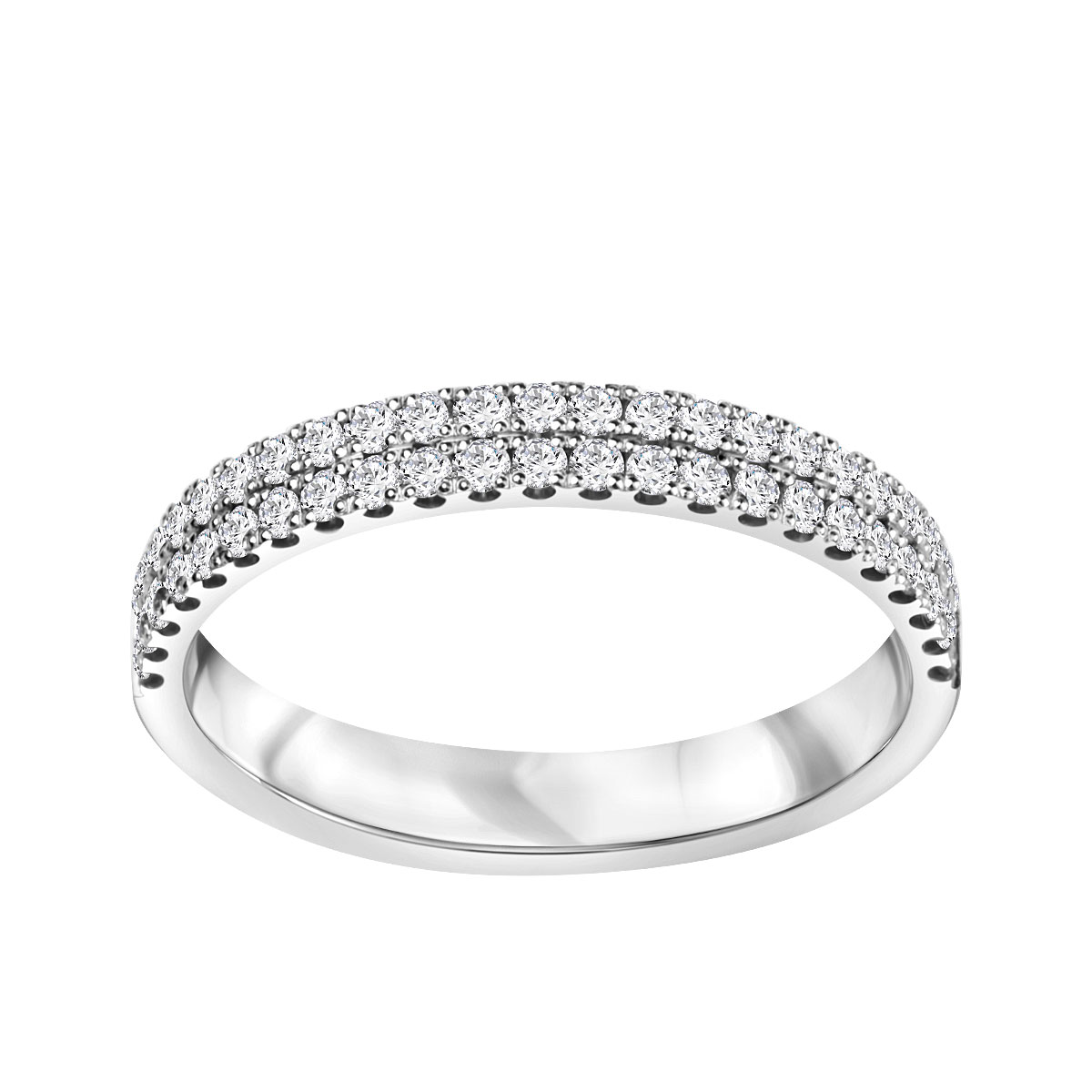 Snubní prsten z bílého zlata s diamanty 