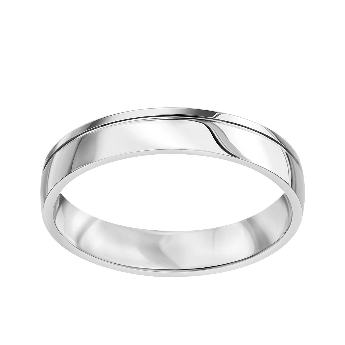 Biely zlatý snubný prsteň