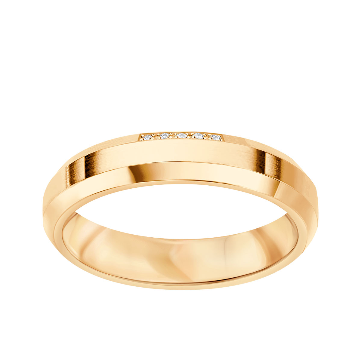Zlatý snubní prsten s diamanty