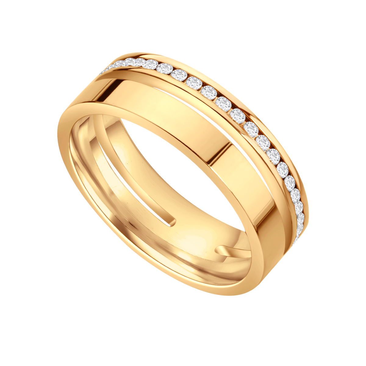 Zlatý snubní prsten s diamanty