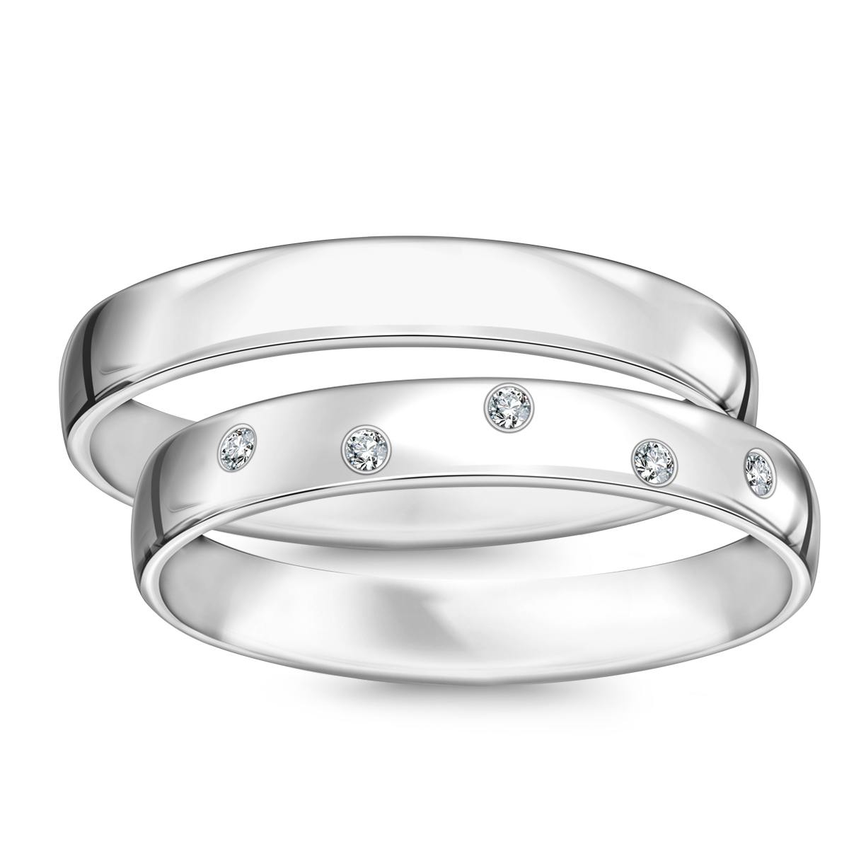 Snubní prsten z bílého zlata s diamanty - Forever