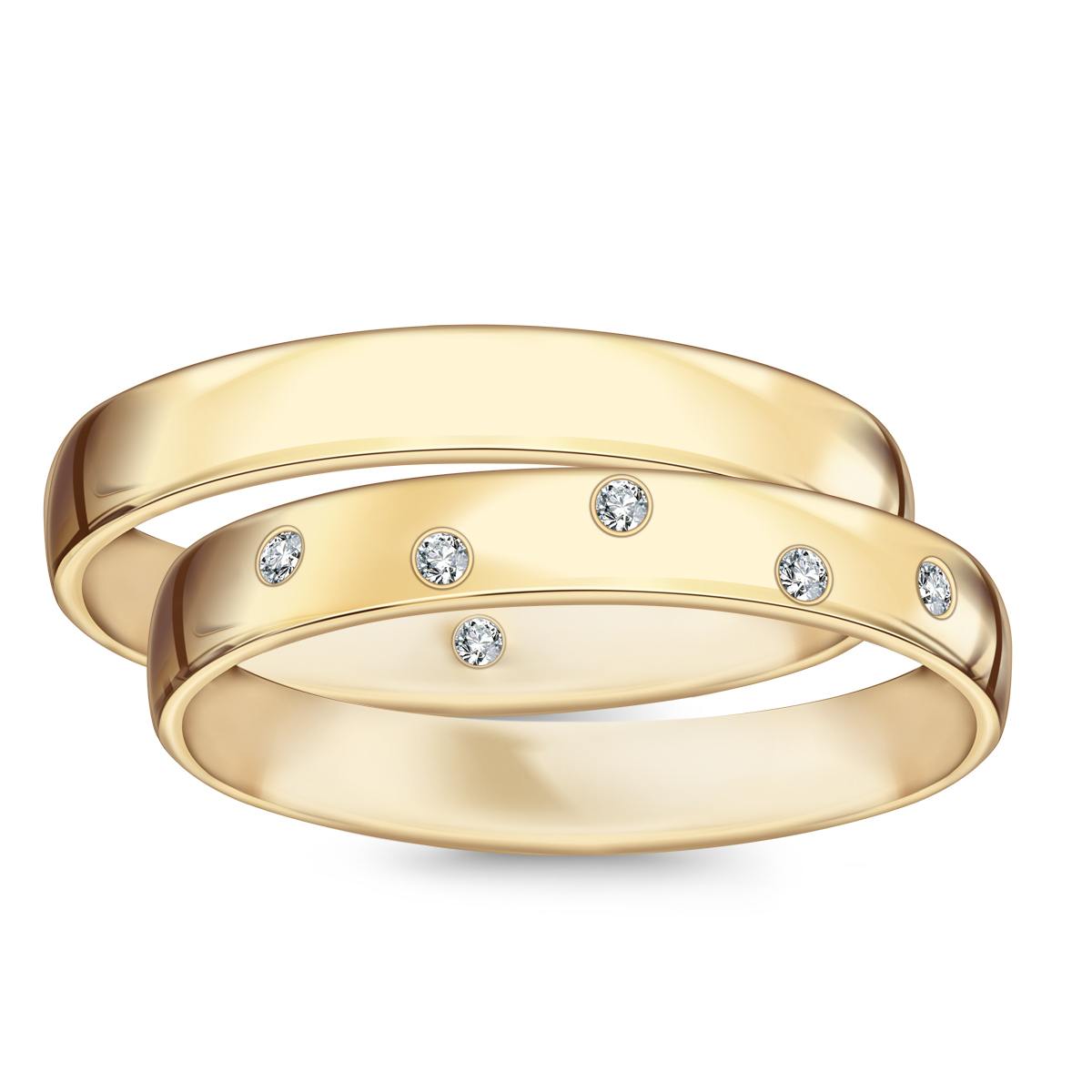 Zlatý snubní prsten s diamantem - Forever