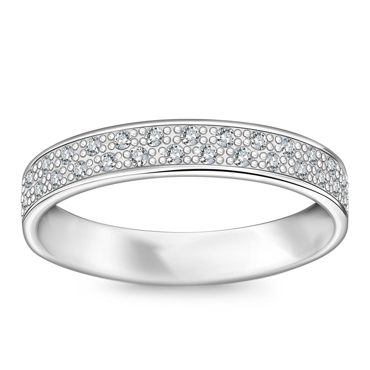 Snubní prsten z bílého zlata s diamanty - Forever