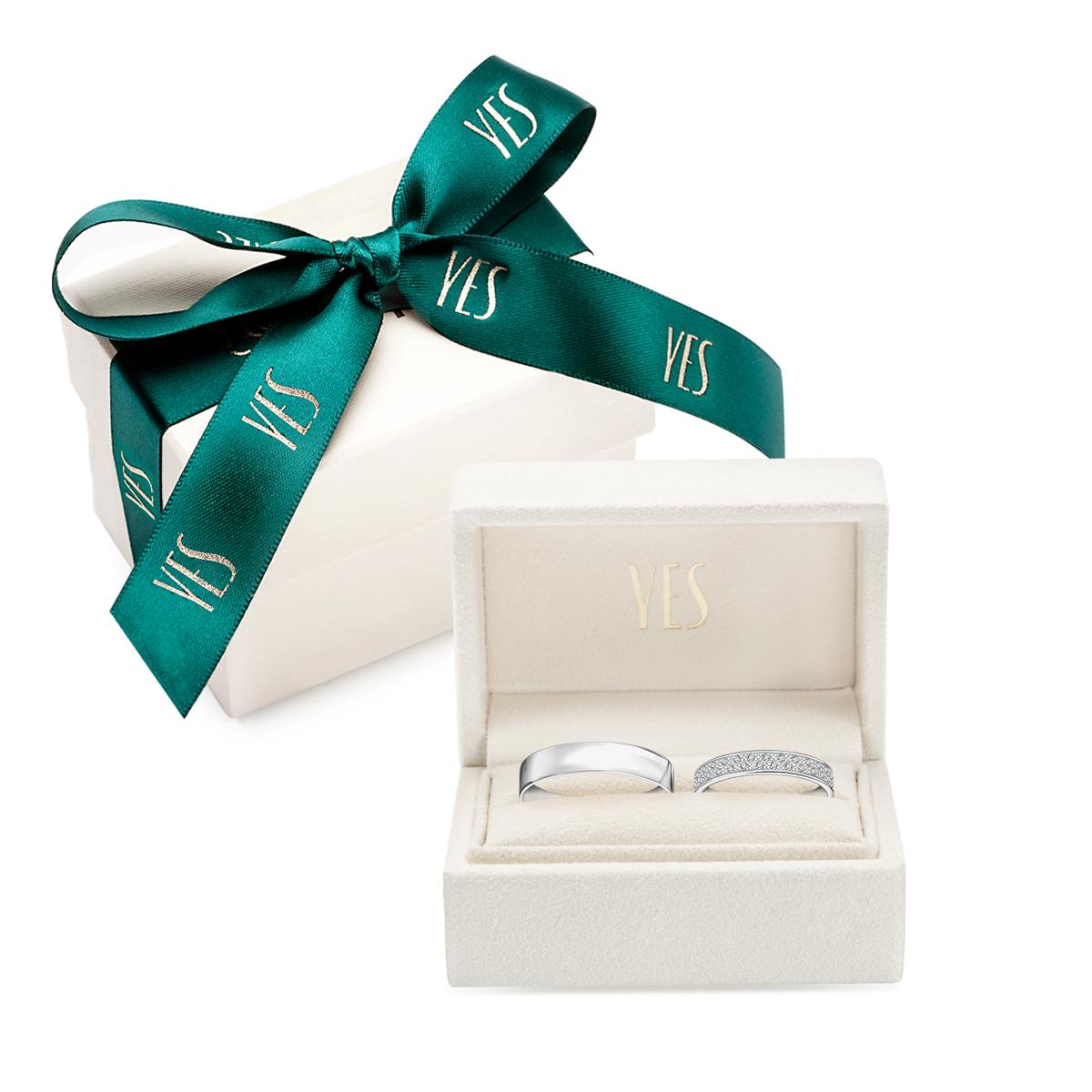 Snubní prsten z bílého zlata s diamanty - Forever