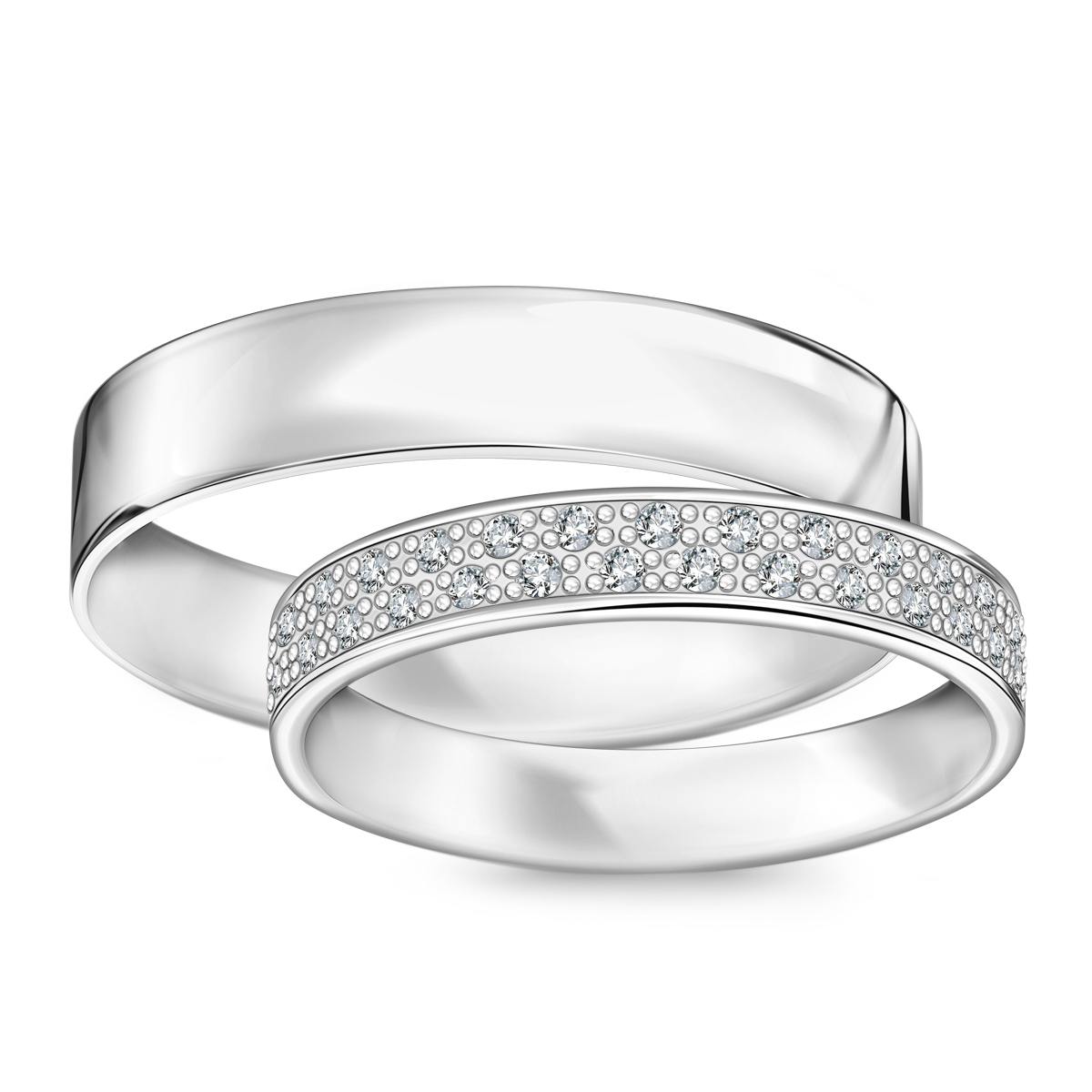 Snubní prsten z bílého zlata - Forever