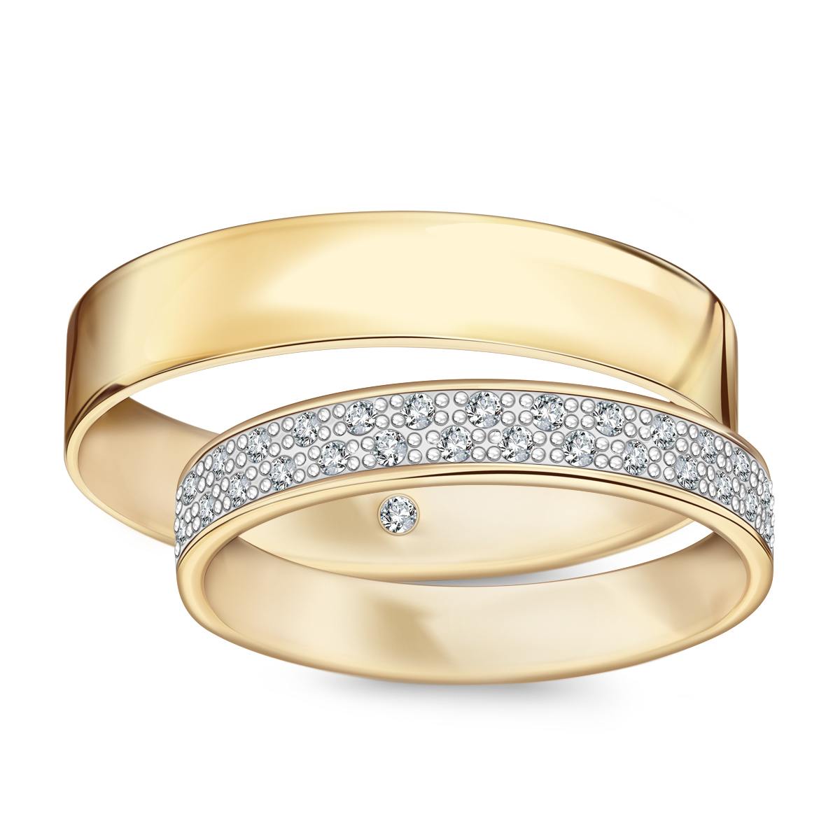 Zlatý snubní prsten s diamanty - Forever