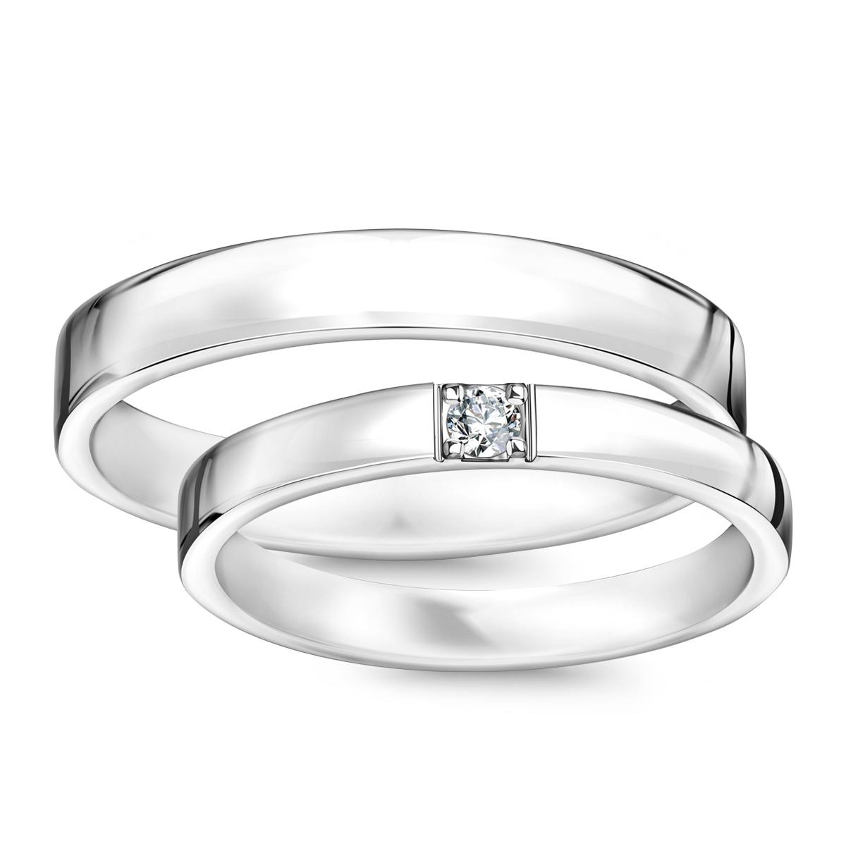 Snubní prsten z bílého zlata - Forever