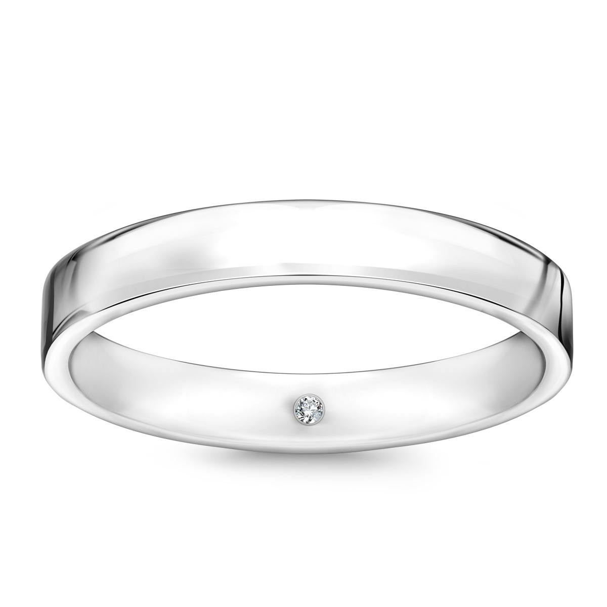 Snubní prsten z bílého zlata s diamantem - Forever