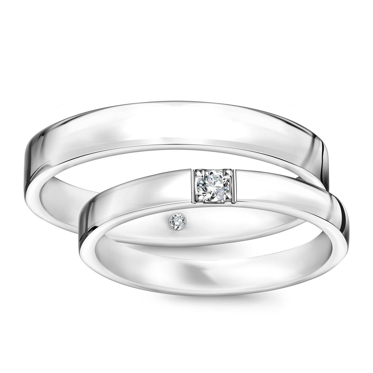 Snubní prsten z bílého zlata s diamantem - Forever