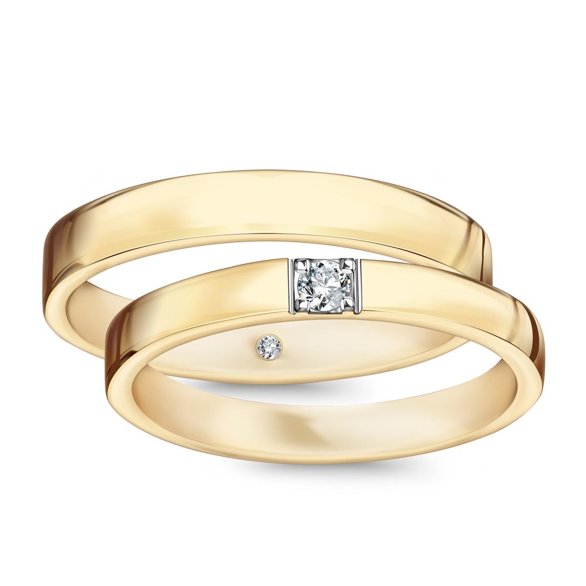 Zlatý snubní prsten s diamantem - Forever 