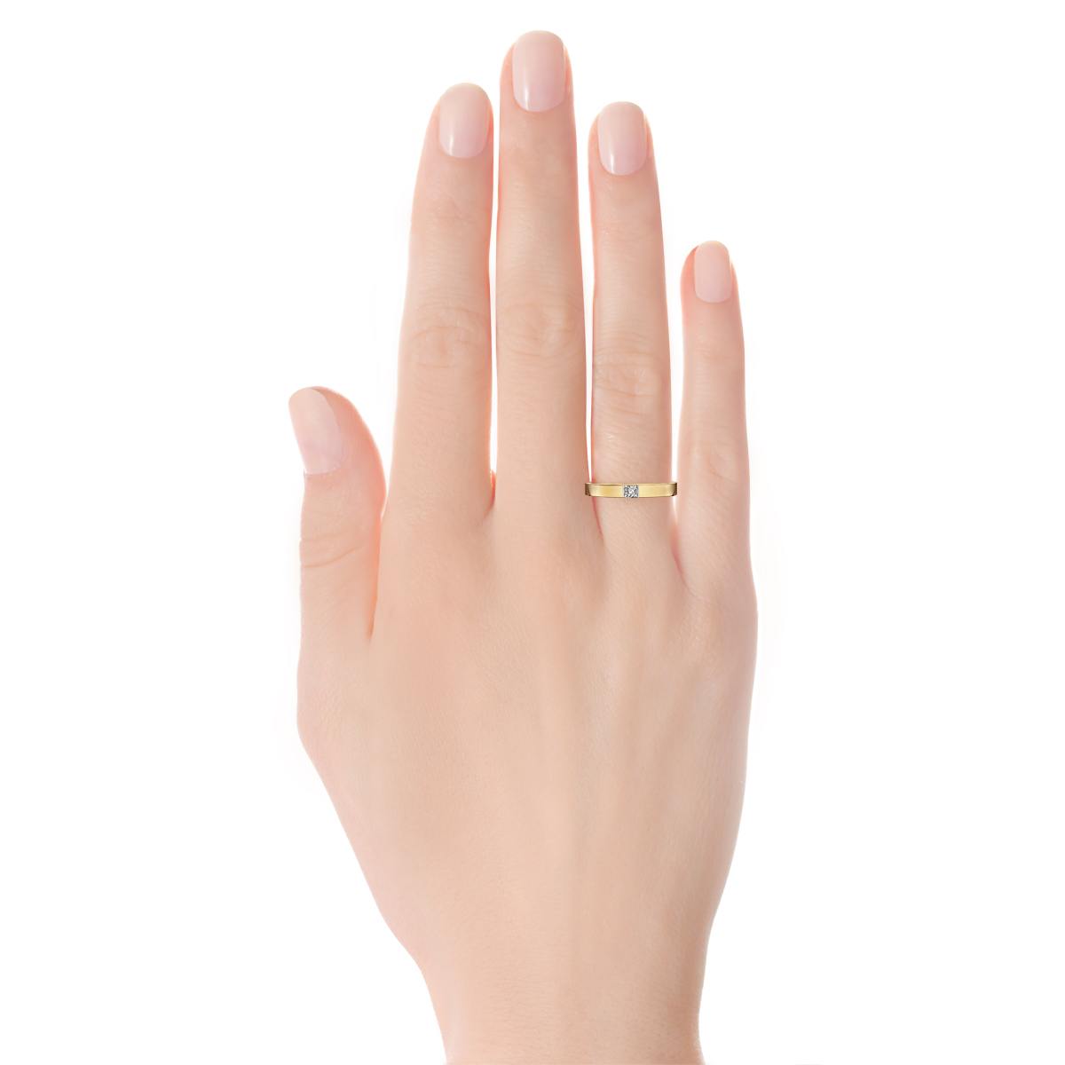 Zlatý snubní prsten s diamantem - Forever 