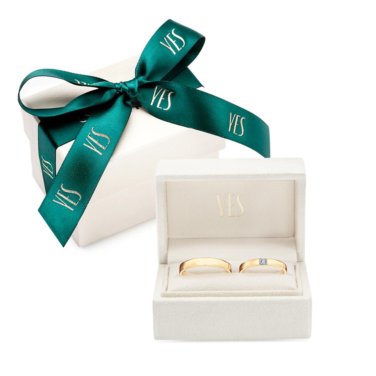 Zlatý snubní prsten s diamantem - Forever 