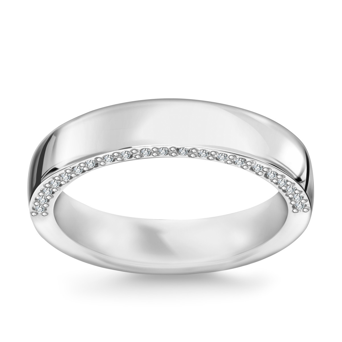 Snubní prsten z bílého zlata s diamanty