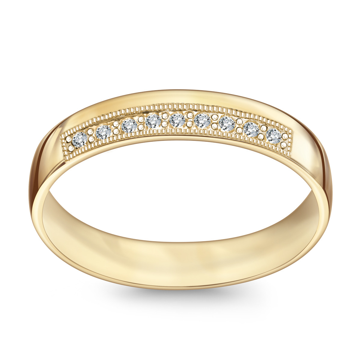 Zlatý snubní prsten s diamanty 