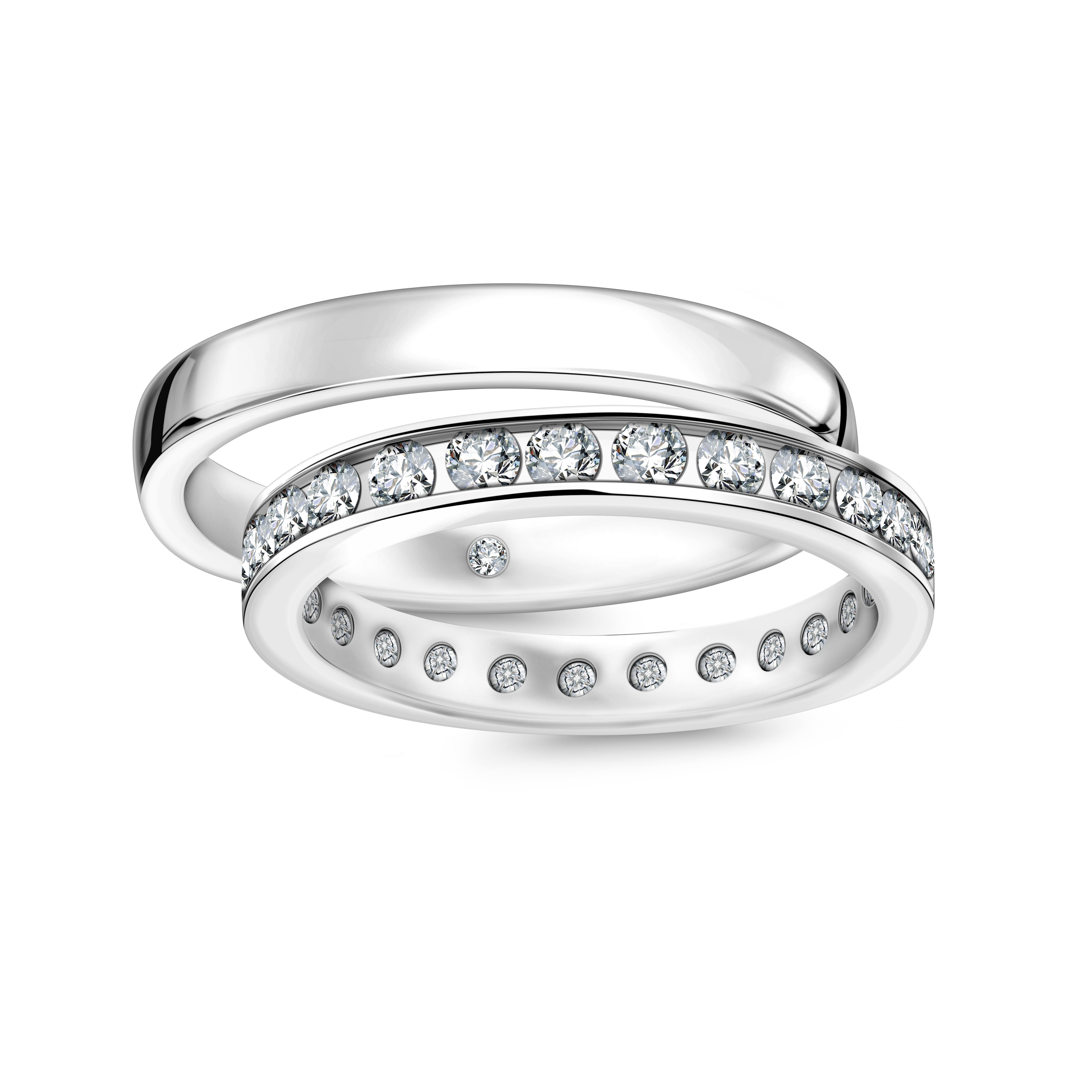 Snubní prsten z bílého zlata s diamantem - Forever