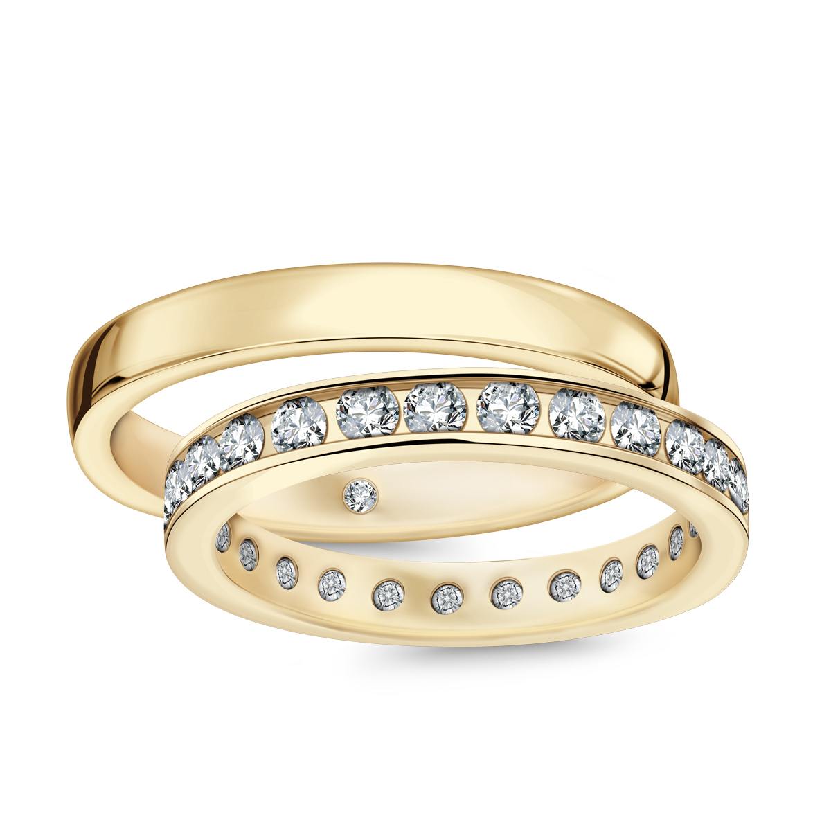 Zlatý snubní prsten s diamantem - Forever