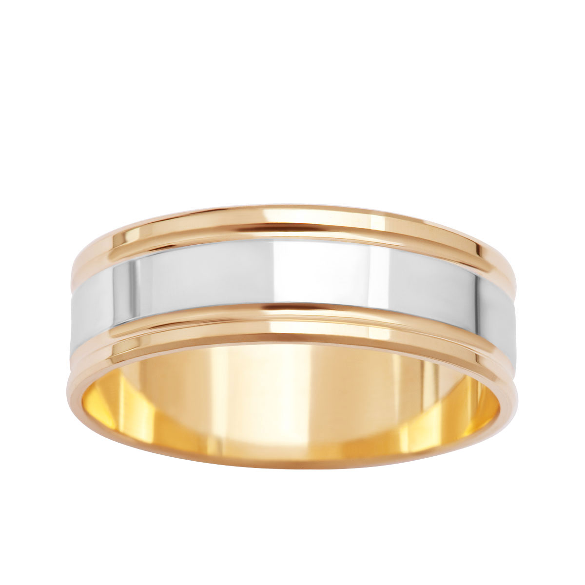 Snubní prsten z dvoubarevného zlata 