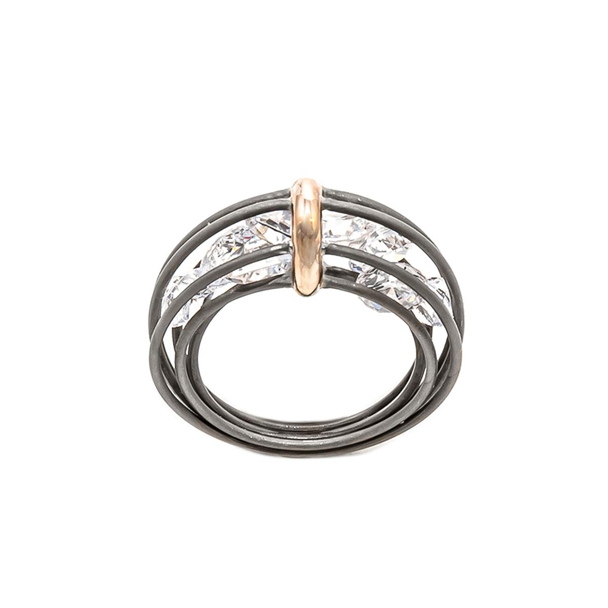 PIERŚCIONEK STAL ZŁO.CYR.