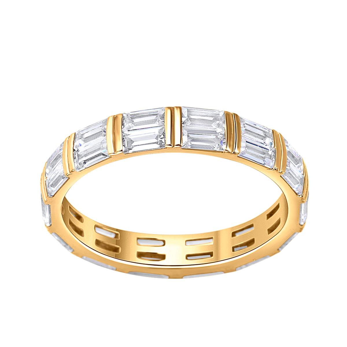 Pozlacený stříbrný prsten se zirkony - Scarlet