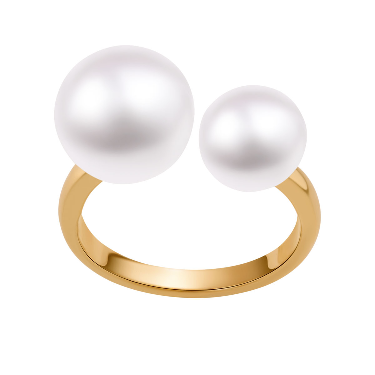 Gold-plated silver ring with pearls - Pearls