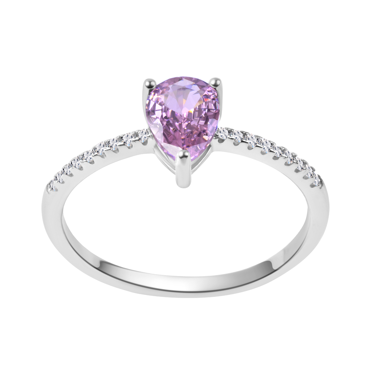 PIERŚCIONEK ROD CYRKONIE RÓŻOWE I BEZBARWNE