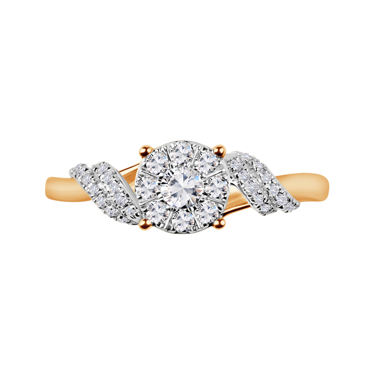 Zlatý prsteň s diamantmi - YES illusion