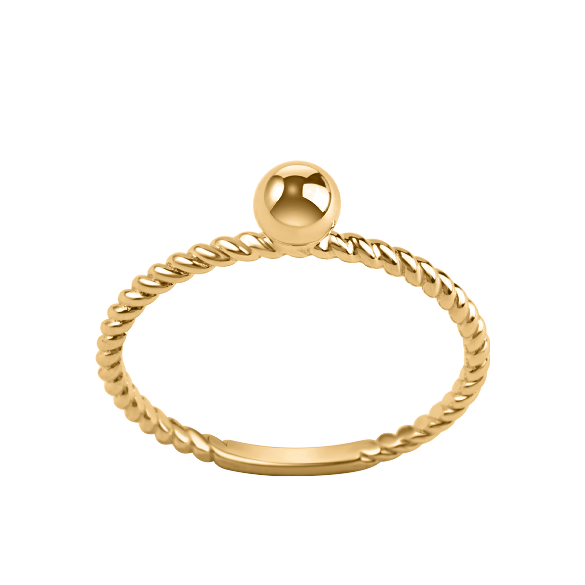 Twisted gold ring - ball