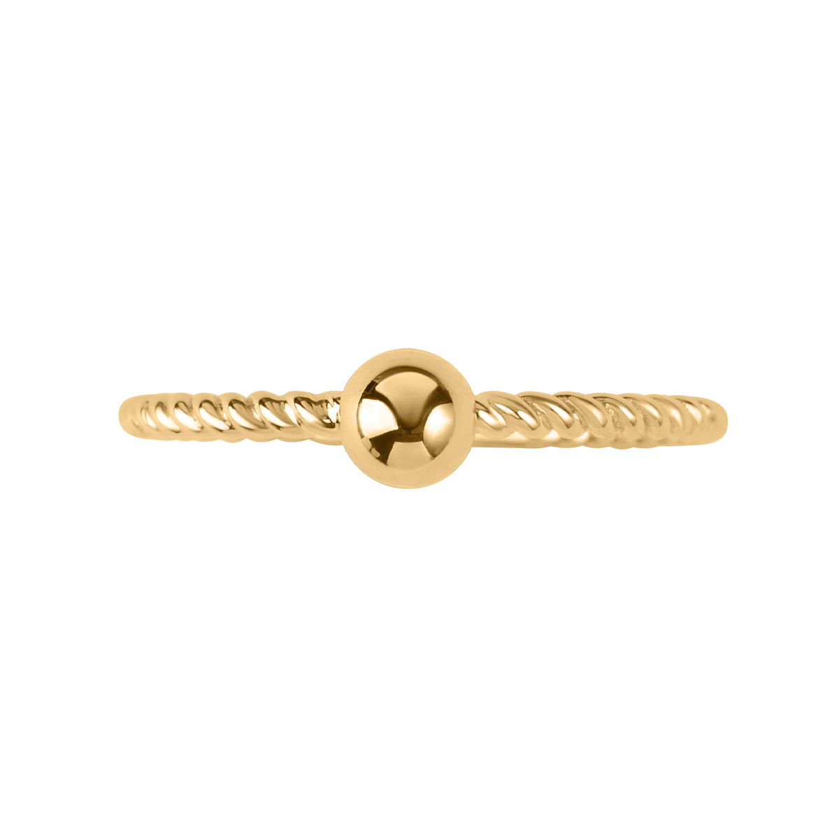 Twisted gold ring - ball