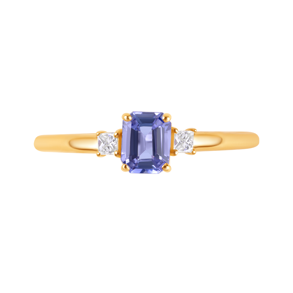 Gold ring with tanzanite and diamonds