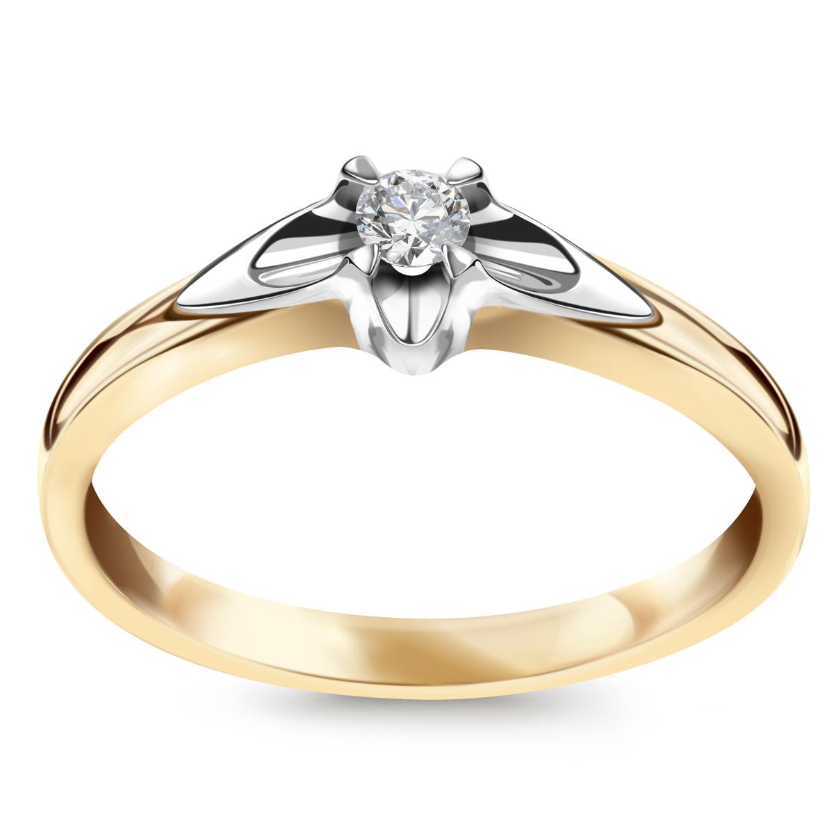 Two-tone gold ring with diamond - Amore