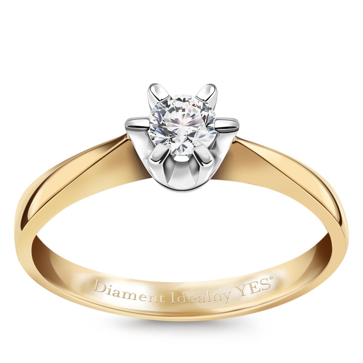 Prsten z dvoubarevného zlata s diamantem YES® Perfect Diamond - Stella