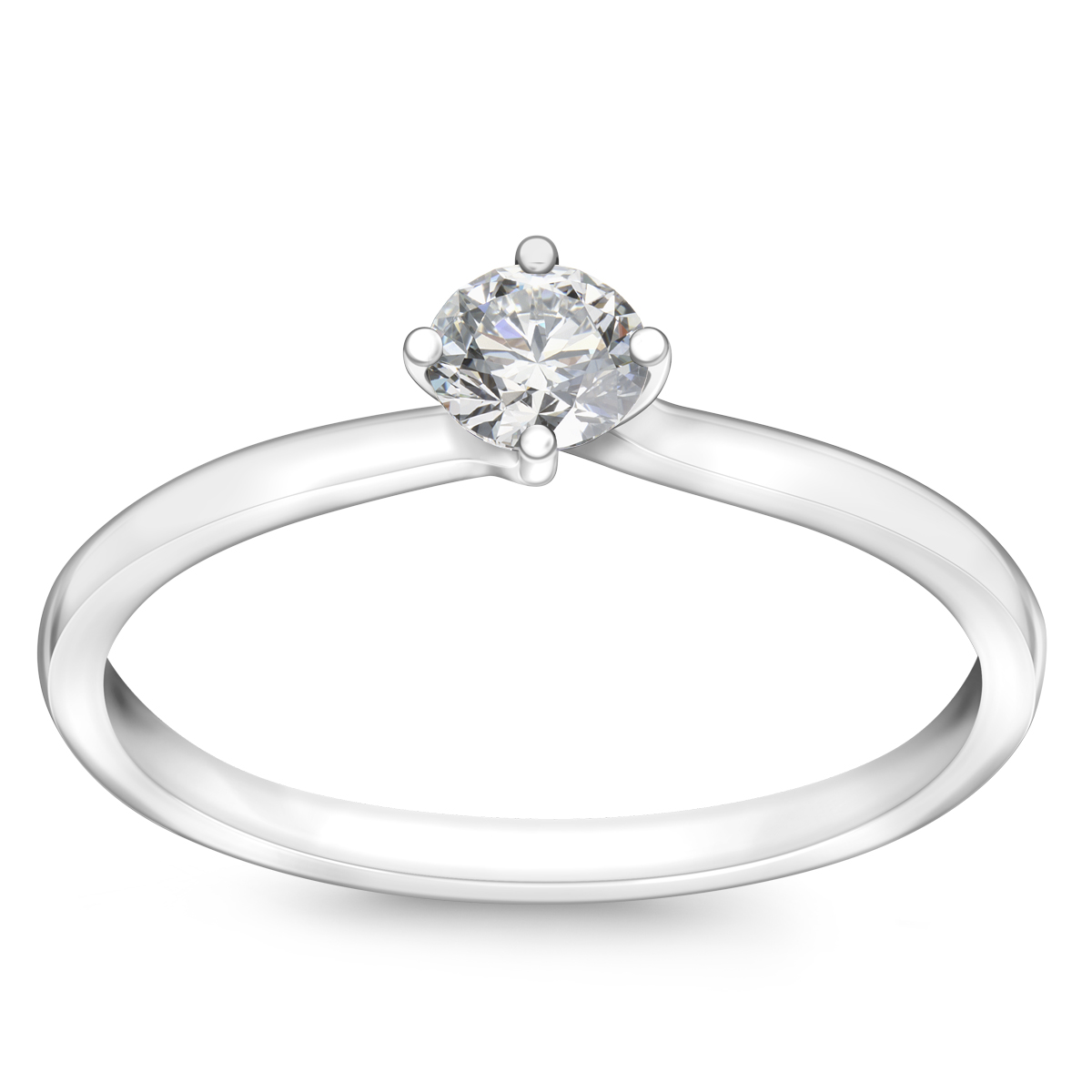 Prsteň z bieleho zlata s diamantom YES Hearts & Arrows - Valentine