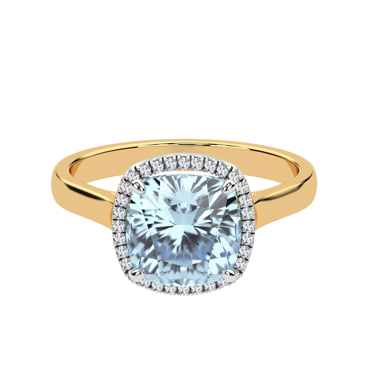 Two-tone gold ring with topaz and diamonds - Jubilé