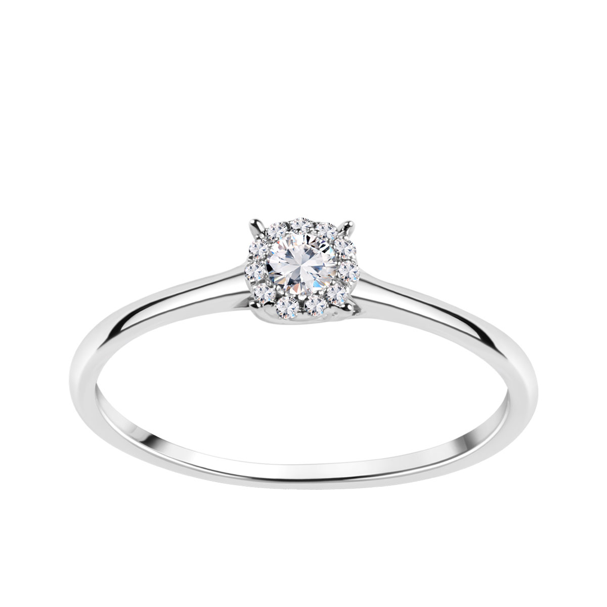 White gold ring with diamonds