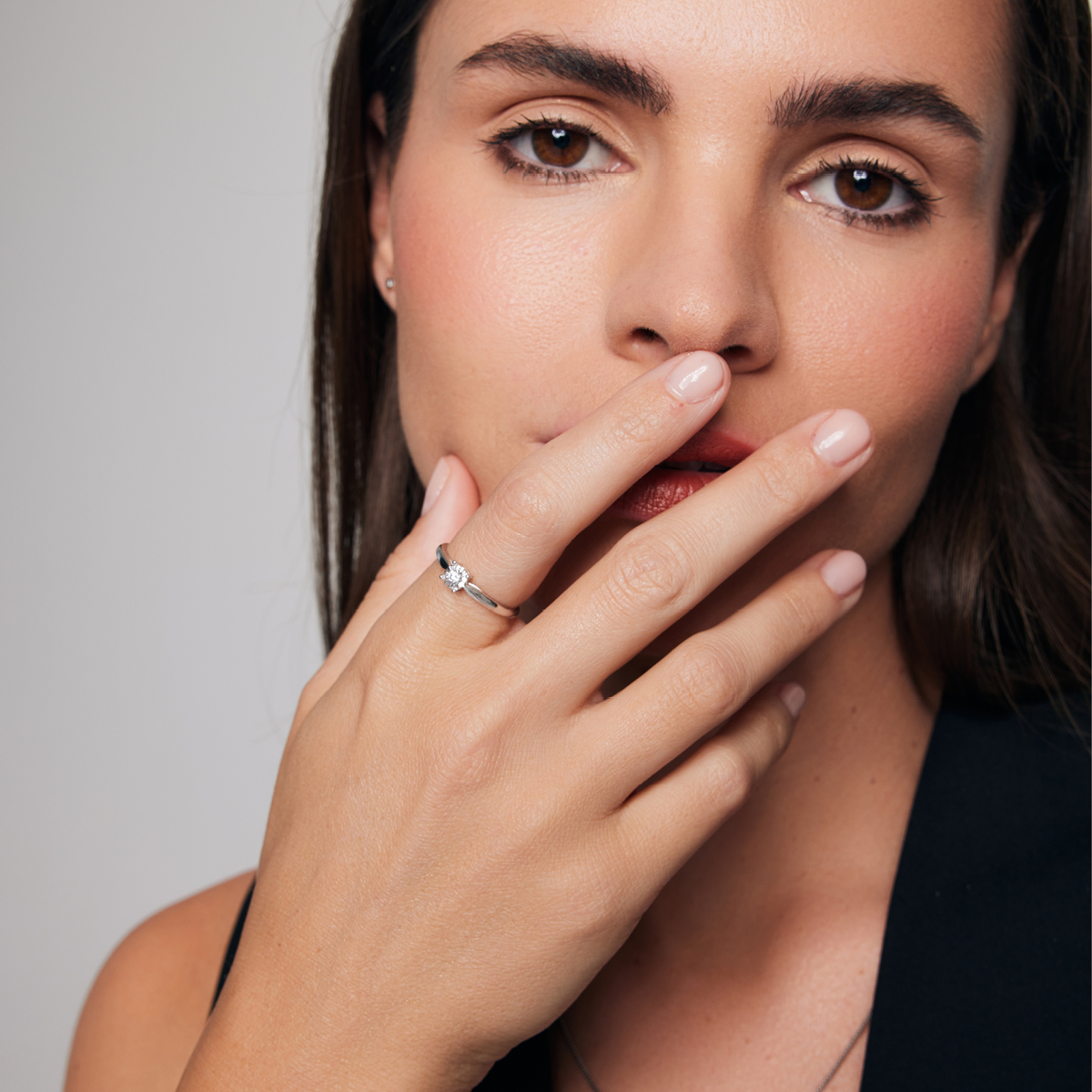 White gold ring with diamonds