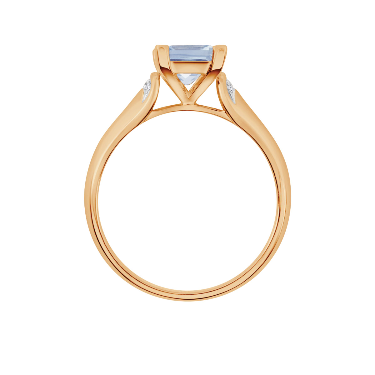 Gold ring with topaz and diamonds