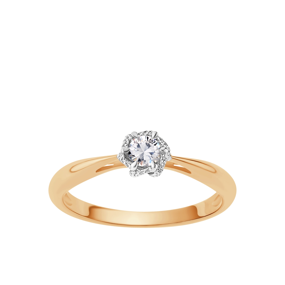 PIERŚCIONEK ZŁOTO BRYL.0.15CT-1SZT(H/SI2)