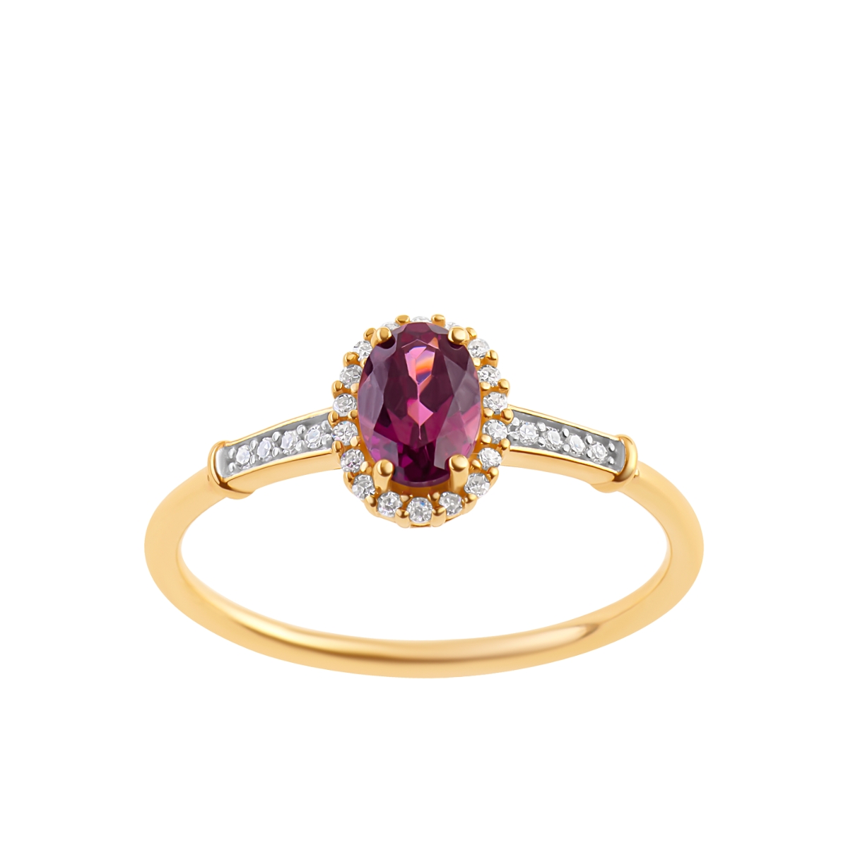 PIERŚCIONEK ZŁOTO DIAM. OŚM. 0,07CT-26SZT(H/SI1-SI2) RODOLIT 0,55CT-1 SZT