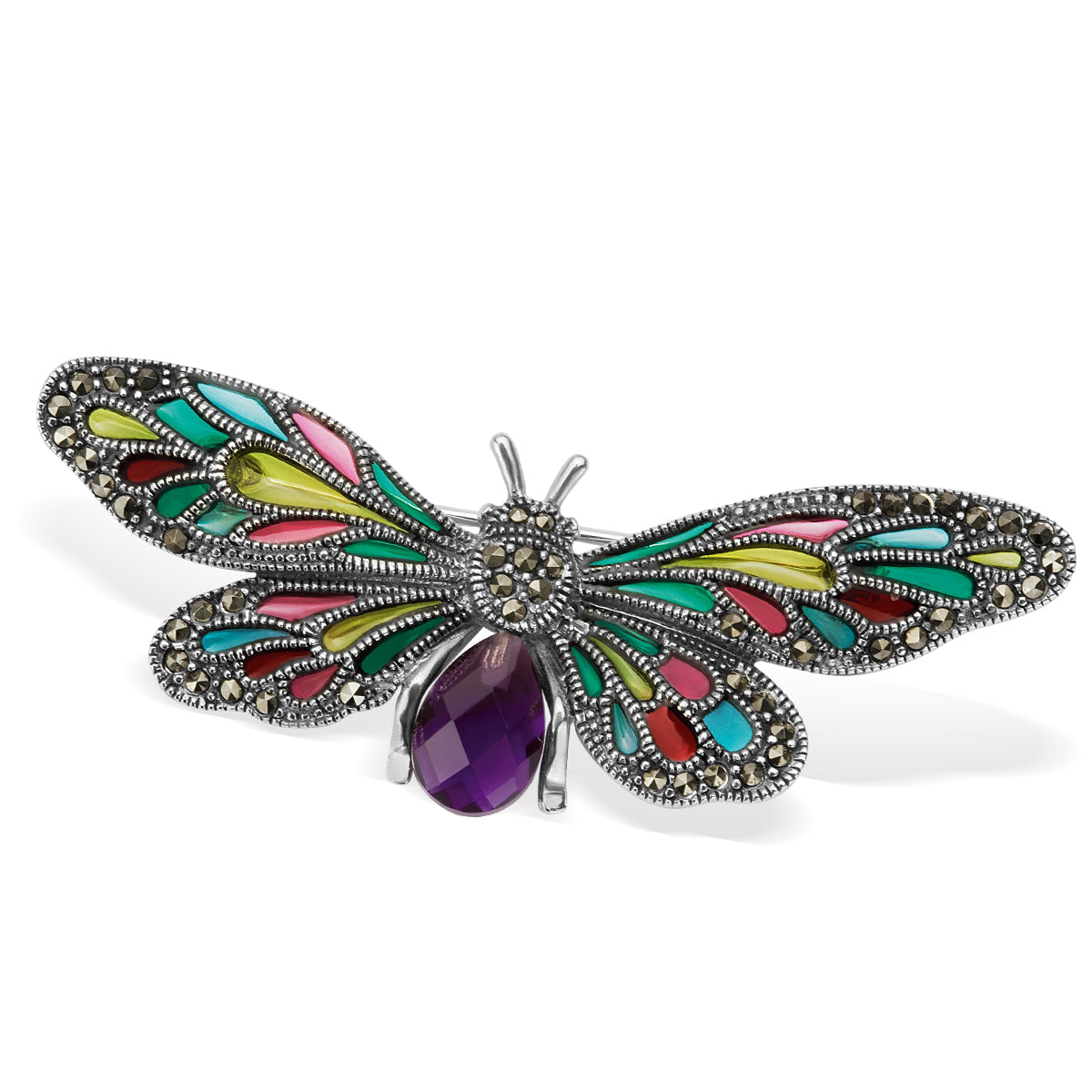 Broszka srebrna z markazytami - Tajemniczy Ogród