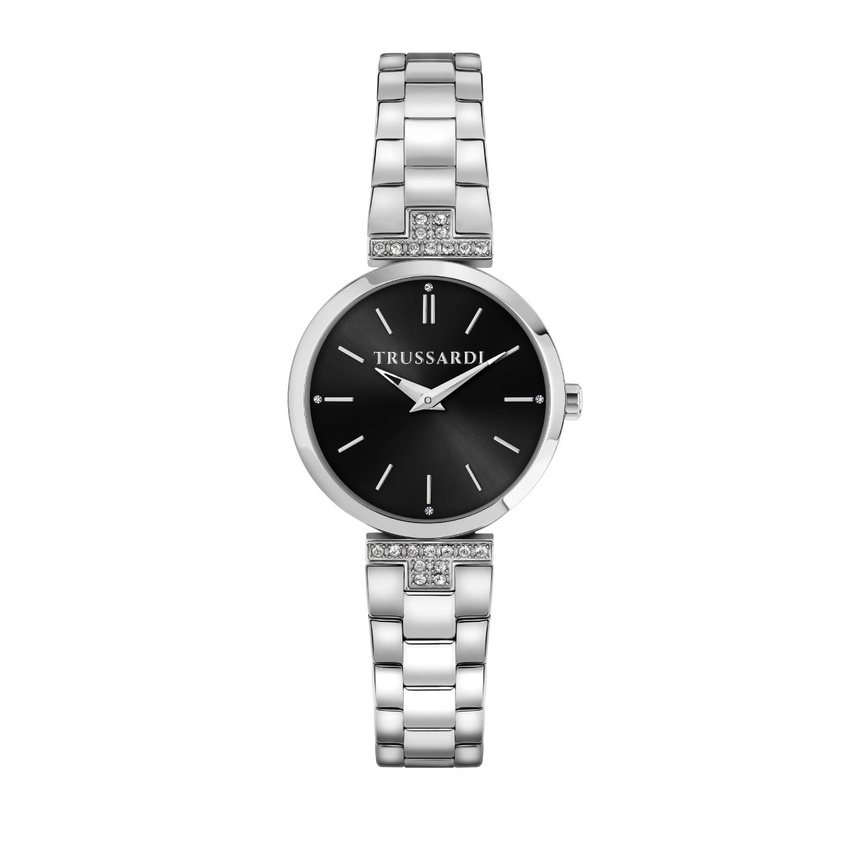 ZEGAREK TRUSSARDI LOUD 30MM 2H BLACK DIAL SS BR